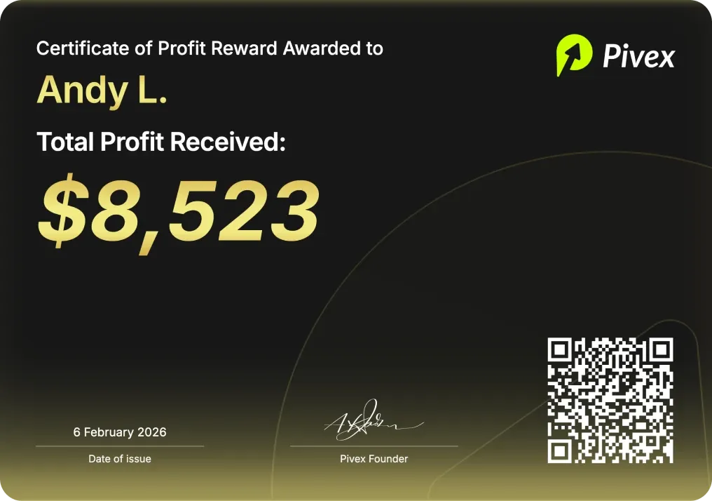 Payout Certificate for Pivex user