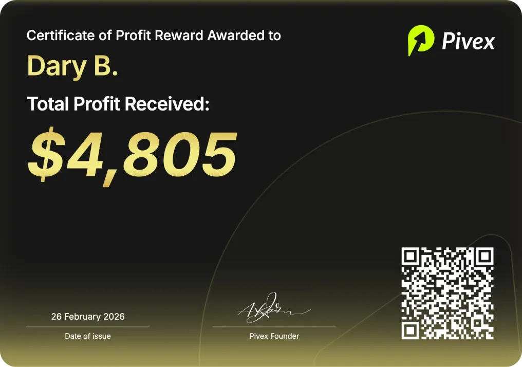 Payout Certificate for Pivex user