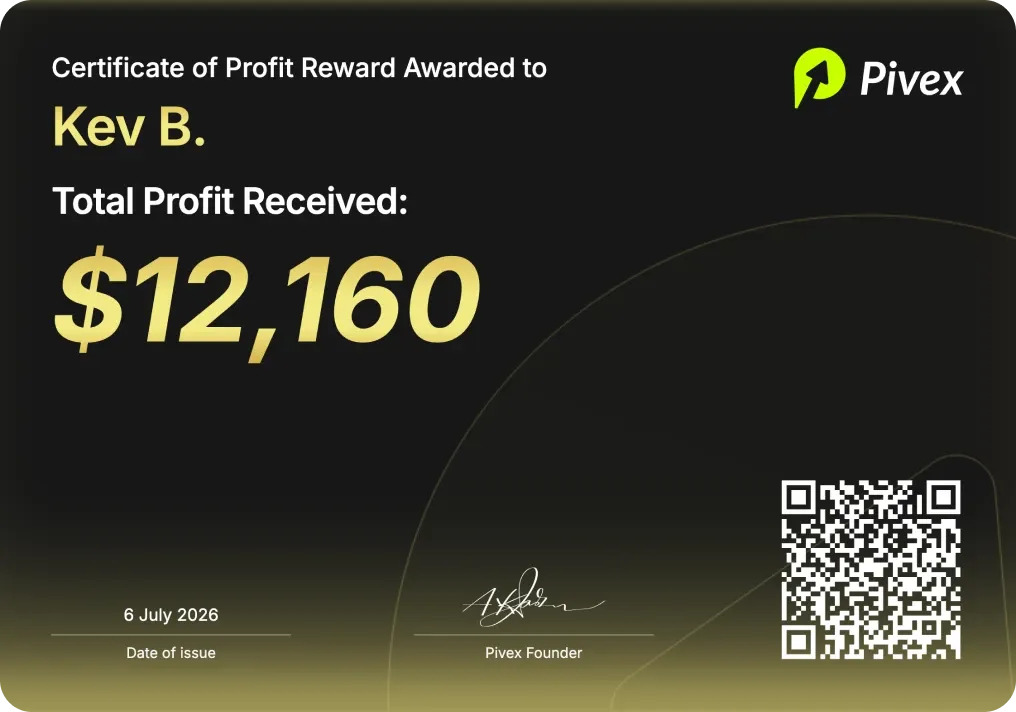 Payout Certificate for Pivex user