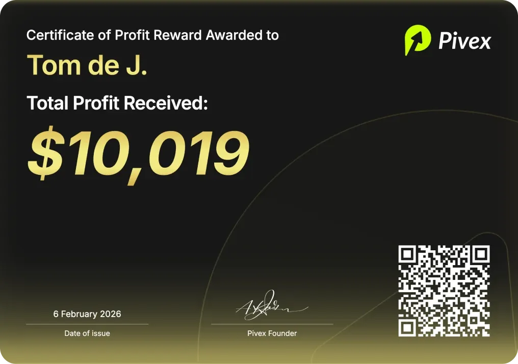 Payout Certificate for Pivex user